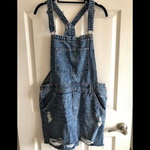 Jean skirt overalls